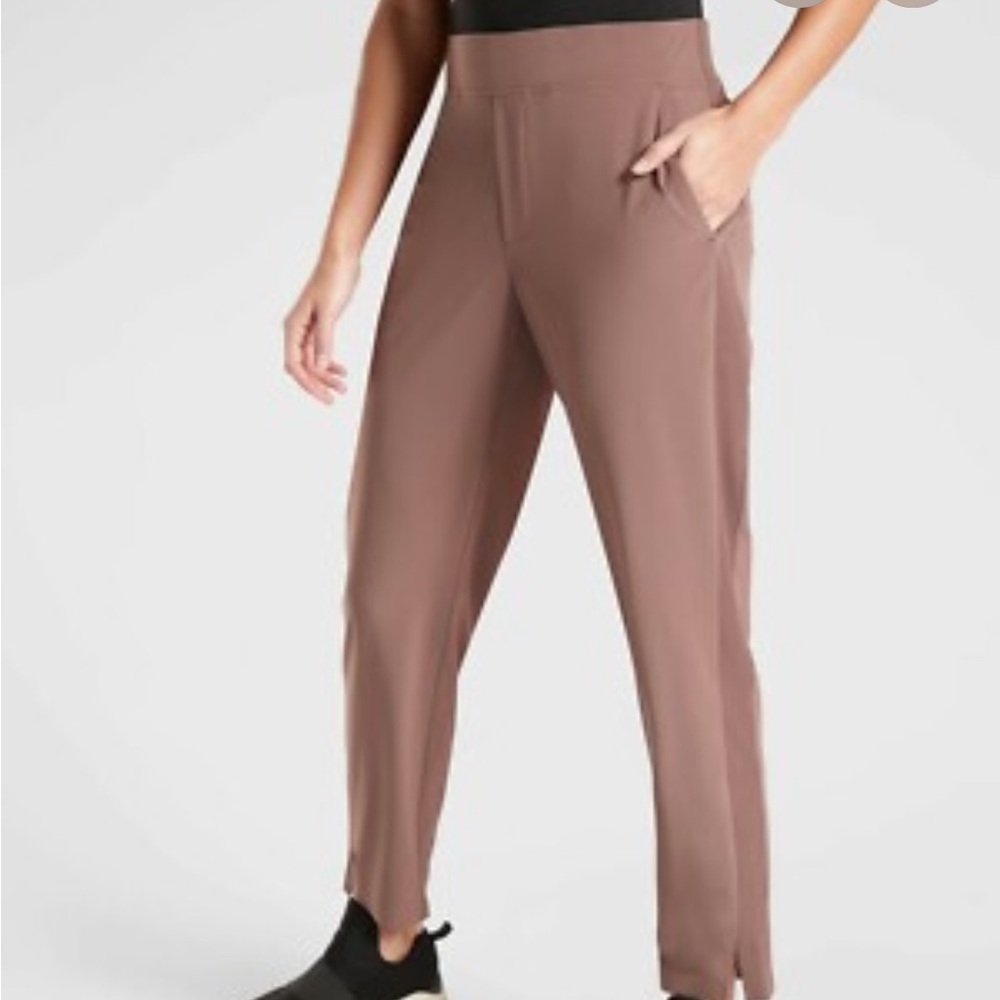 Athleta Brooklyn‎ Mid Rise Ankle Pant in Mineral Brown size 14